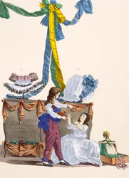 Sombreros de Androman y Warwick, grabado por Dupin, placa no.320 de 